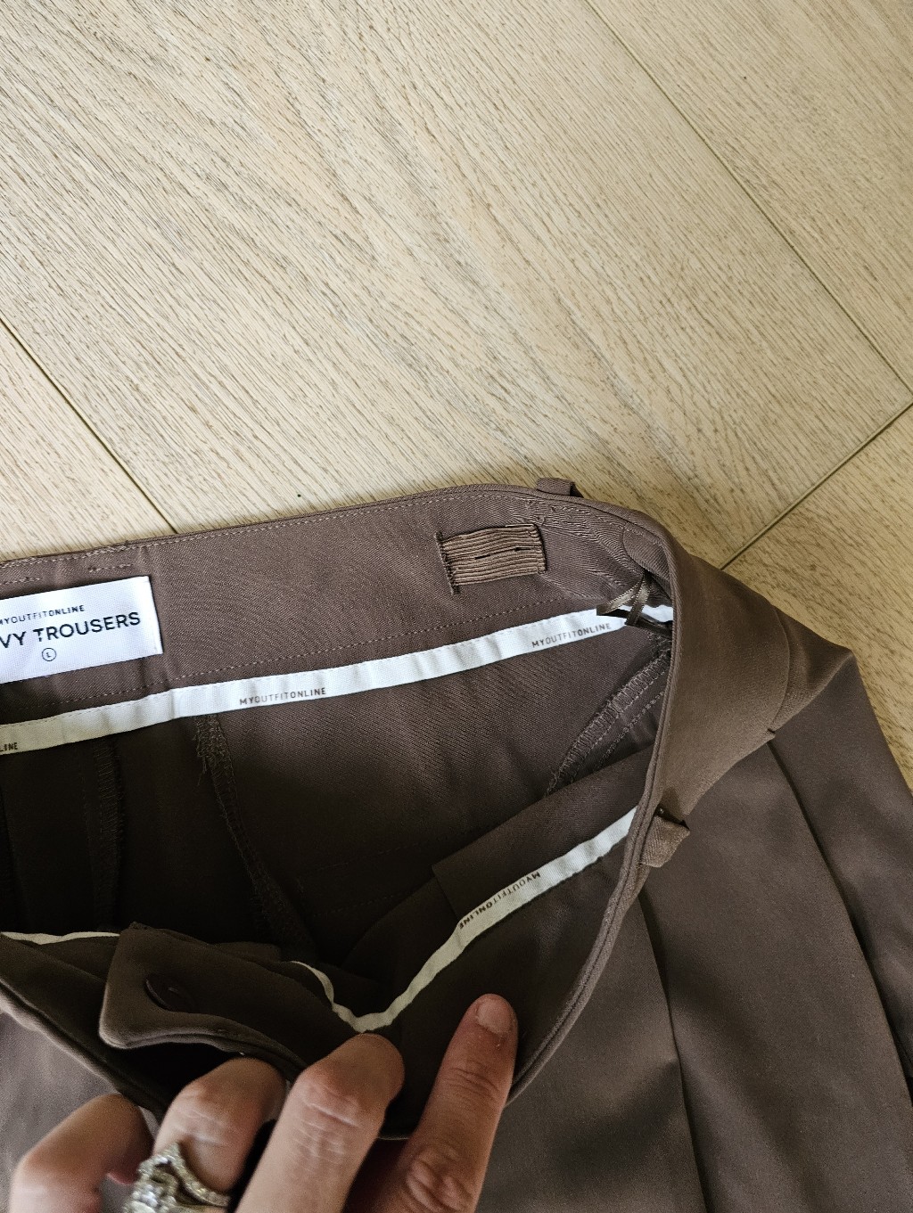 My Outfit Online The Ive Wide Leg Pleated Trousers Nwt Java Brown — image 7 of 8